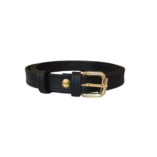 Cinturón Formal Negro liso hebilla dorada