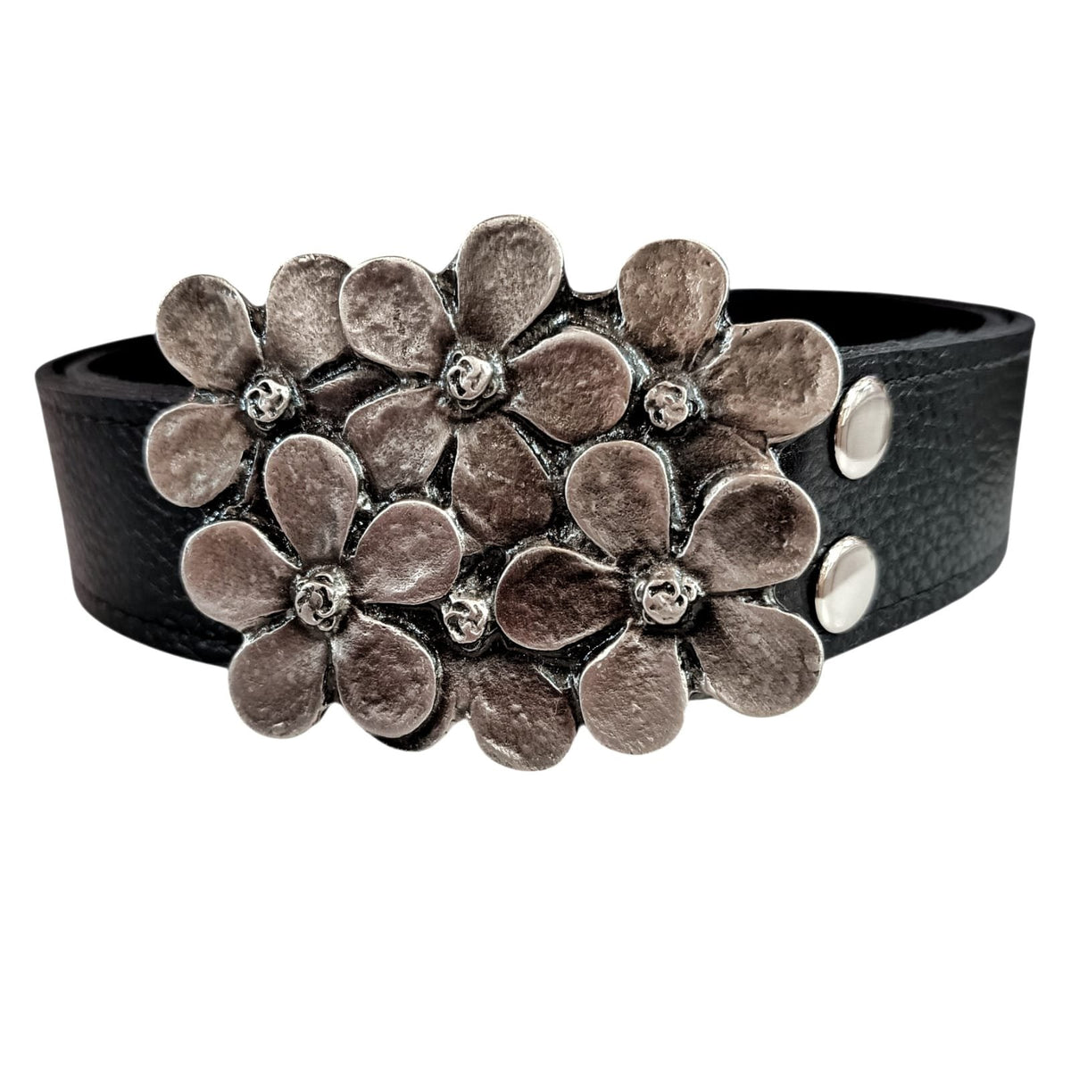 Hebilla Flor Rectangular Plateada | Kenka