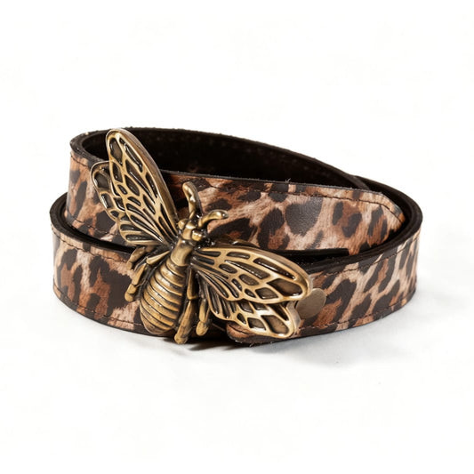Cinturón Cuero Abeja Print | Kenka