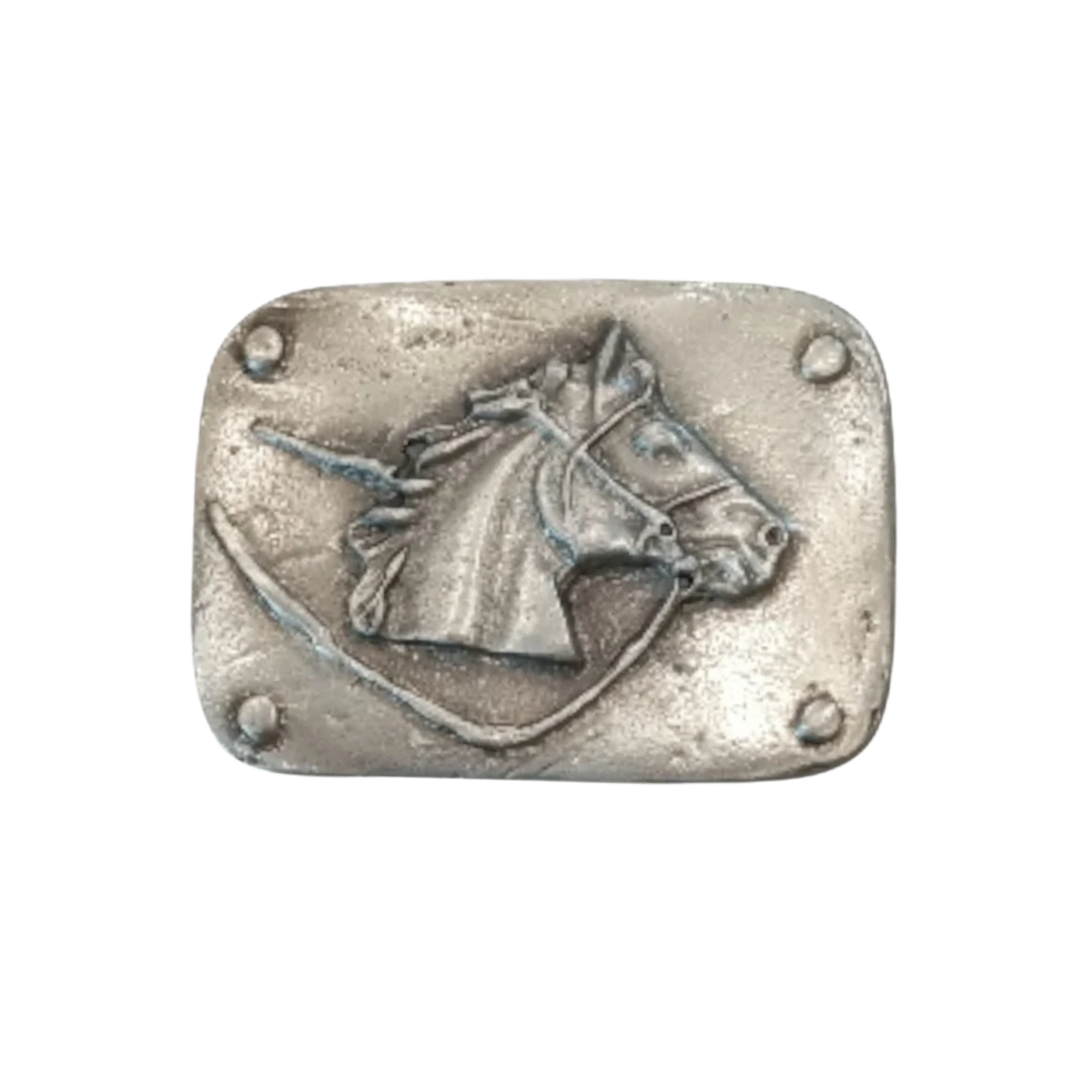 hebilla caballo plateado