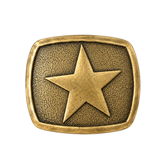 hebilla estrella rectangular dorada