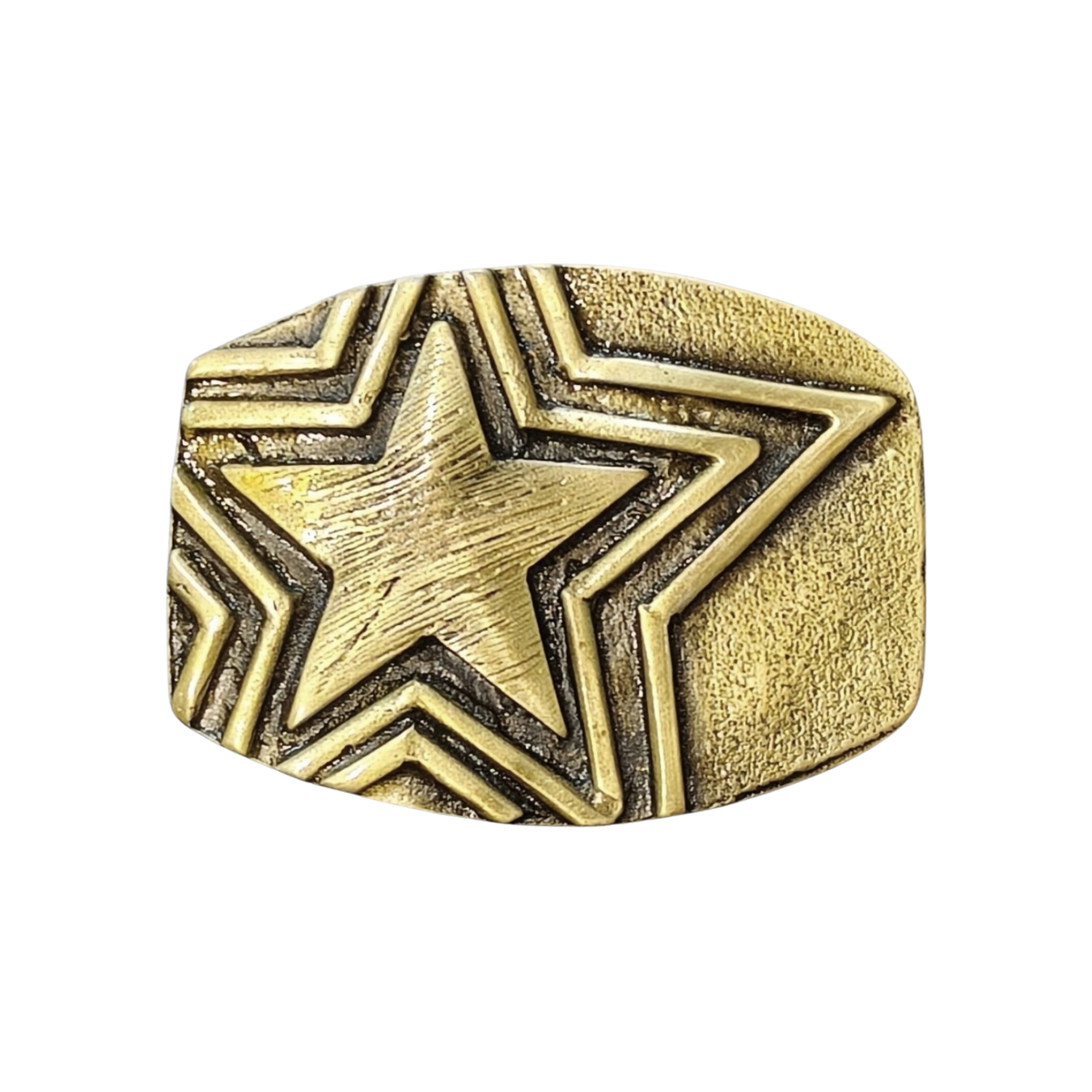 hebilla estrella triple dorada