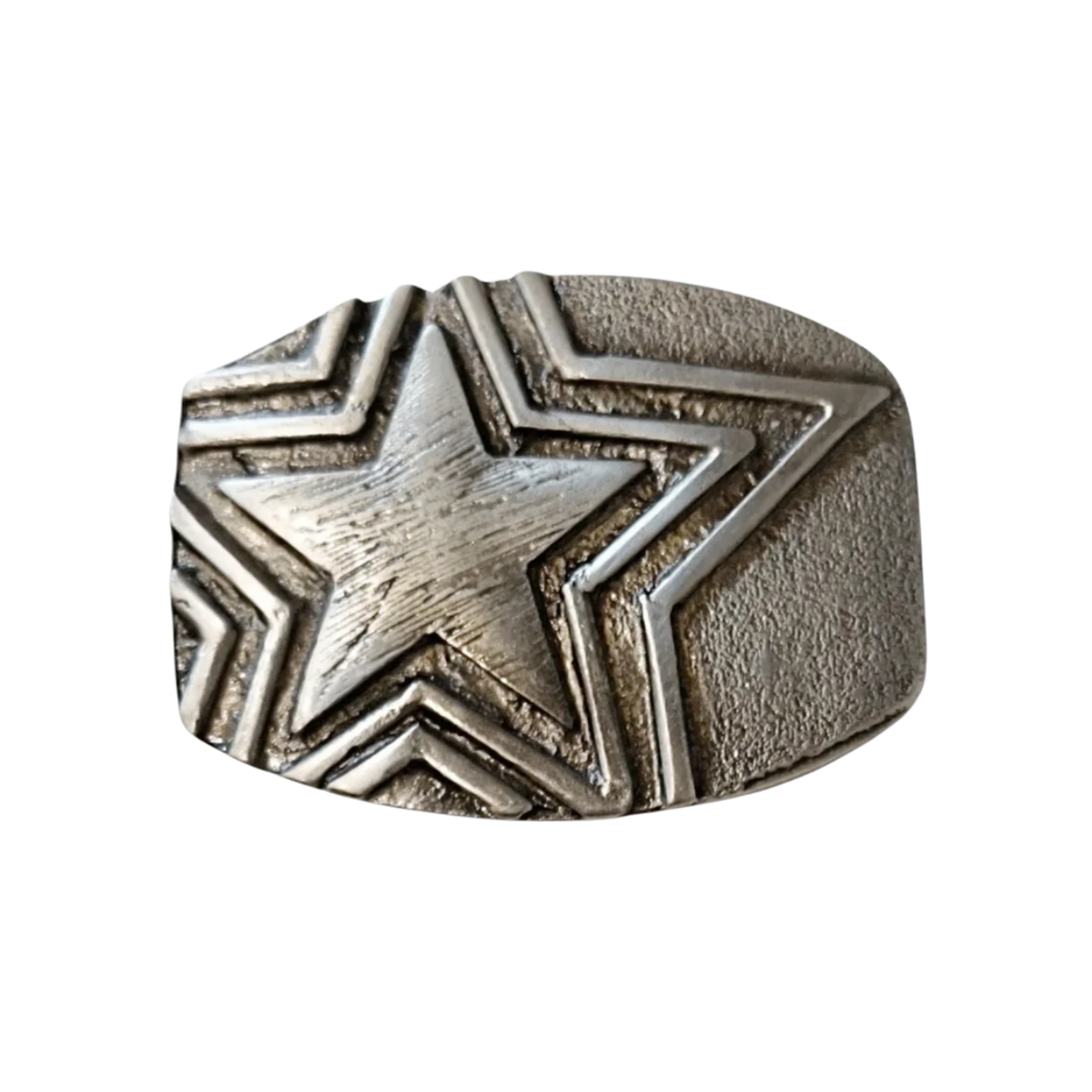 hebilla estrella triple plateada