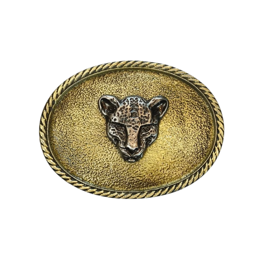 hebilla leopardo ovalado dorado