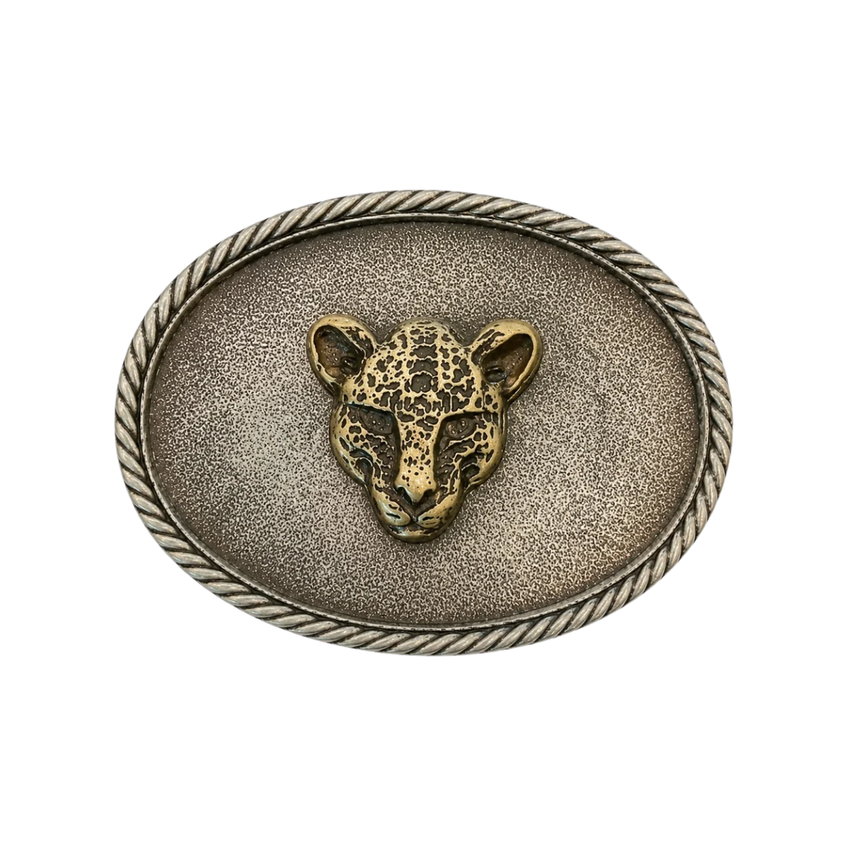 hebilla leopardo ovalado plateado