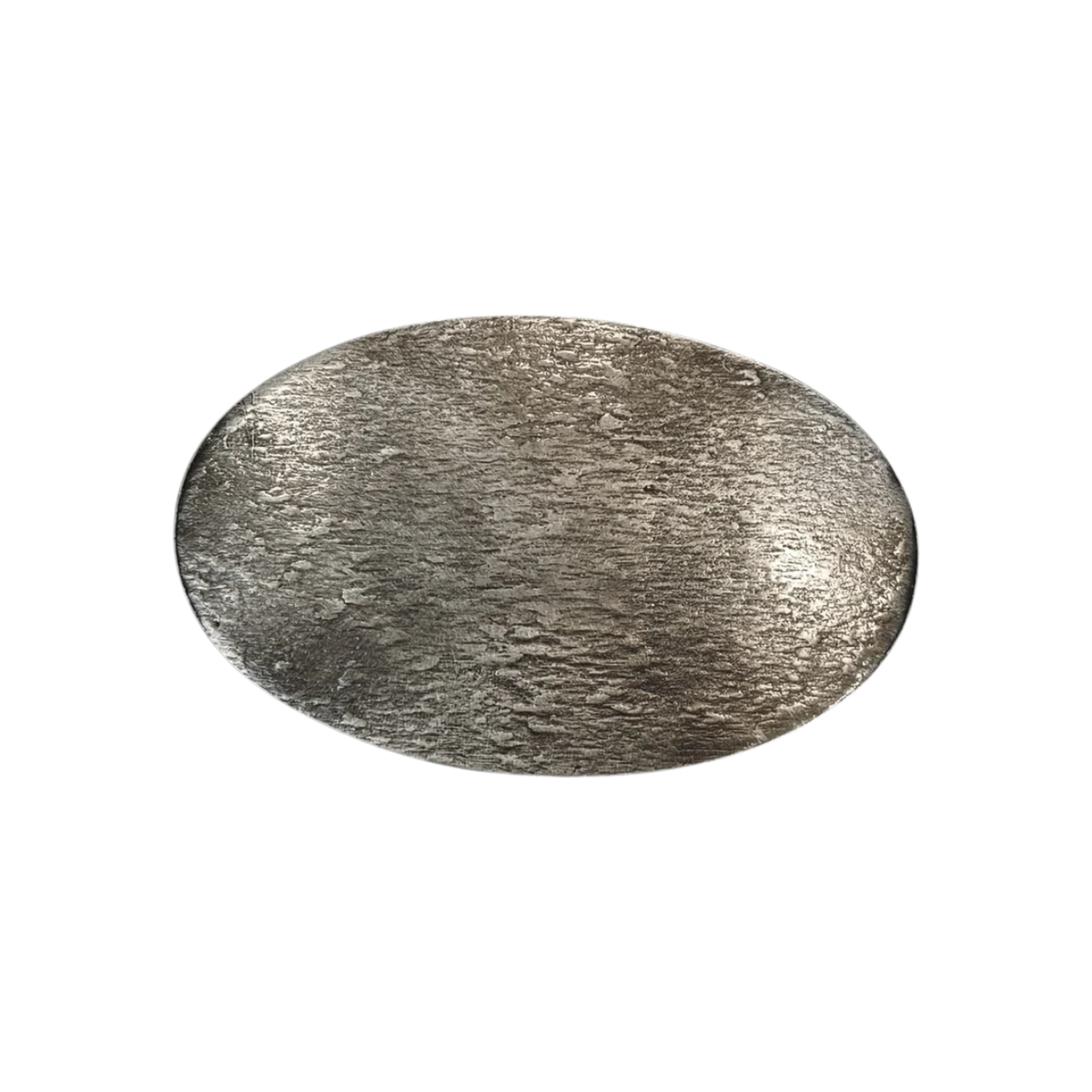 hebilla ovalada plana plateada