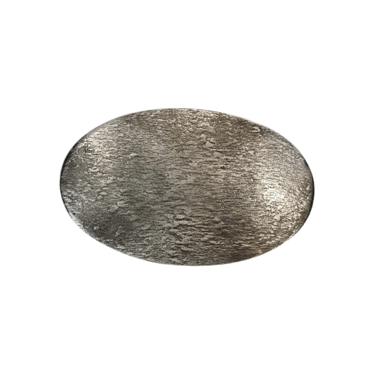 hebilla ovalada plana plateada